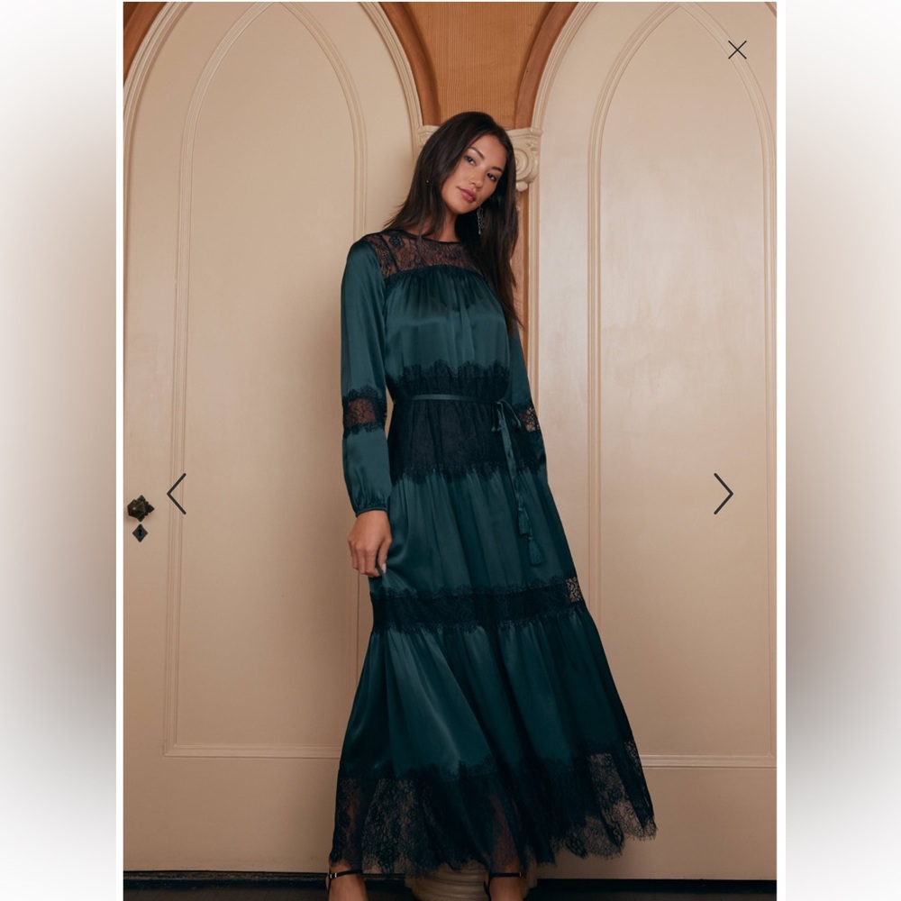 Johnny Was - Midnight Silk dress SIZE L NWT